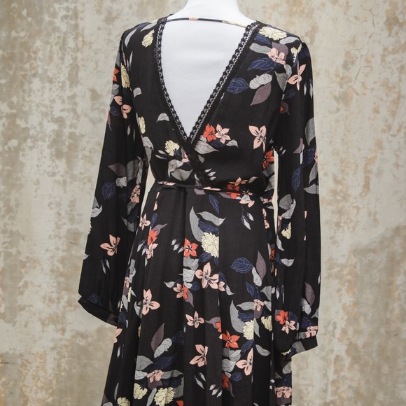 Astr Black A-Line Wrap Dress - Picture 4 of 5